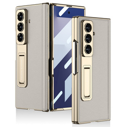 Etui GKK do Samsung Galaxy Z Fold7 5G ze szkłem i podstawką – tytanowe szare