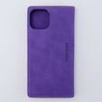 Etui do iPhone 15, ERBORD Vintage portfel z klapką, fioletowe