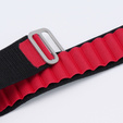 Pasek Nylonowy do Apple Watch 1/2/3/4/5/6/7/8/9/10/11/SE Ultra 1/2/3 42/44/45/46/49mm, Czarny / Czerwony