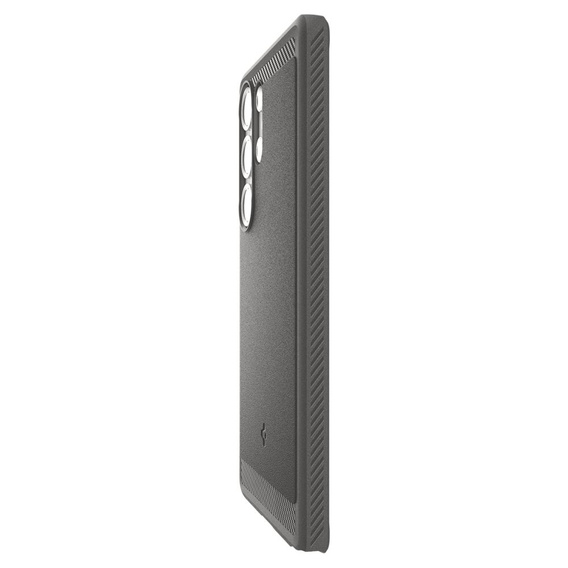 Etui Spigen do Samsung Galaxy S25 Ultra, Rugged Armor, szare + Szkło Hartowane 9H