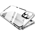 Etui do iPhone 16 Pro, Magnetic Dual Glass, srebrne