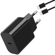 Ładowarka sieciowa GaN4 – Typ C PD/QC 45W 3A z kablem USB-C -USB-C, czarna