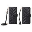 Etui z klapką do Xiaomi Poco M7 Pro 5G, Crossbody Leather Wallet, czarne