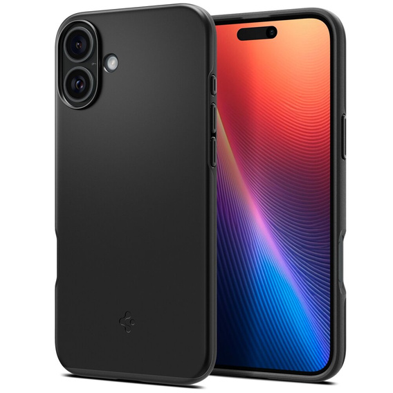 Etui Spigen do iPhone 16 Plus, Thin Fit Mag, szare + Szkło hartowane 9H