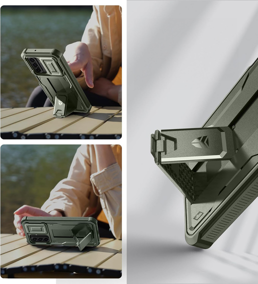 Etui pancerne do Samsung Galaxy A17, Dexnor Full Body (Two Frames), zielone