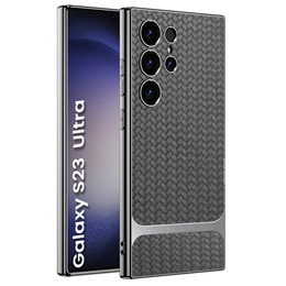 Etui do Samsung Galaxy S23 Ultra, GKK Woven Leather, szare