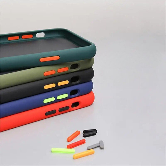 Etui silikonowe do Samsung Galaxy M15 5G, z ochroną aparatu, przezroczyste / czerwone