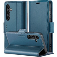 Etui do Samsung Galaxy A25 5G, ERBORD Glossy Litchi, portfel z klapką, niebieskie