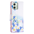 Etui z klapką do Motorola Moto G54 5G, Wallet, butterfly and flowers białe