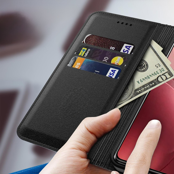 Etui z klapką do Oppo Find X9, Crazy Horse Wallet, czarne