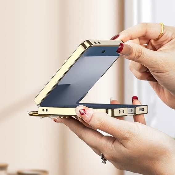 Etui Ring Holder do Samsung Galaxy Z Flip7 5G, złote