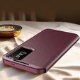 Etui do Samsung Galaxy S25 Edge – Smart View z kieszenią na kartę, bordowe