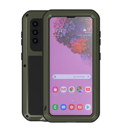 Etui Love Mei do Samsung Galaxy S21, pancerne ze szkłem, zielone