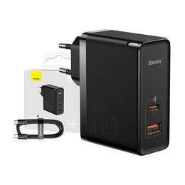 Baseus GaN5 Pro Ładowarka Sieciowa 100W + Kabel USB-C, Black