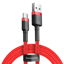 Baseus kabel Cafule 0,5 m USB-A do USB-C 3 A - czerwono‑czarny