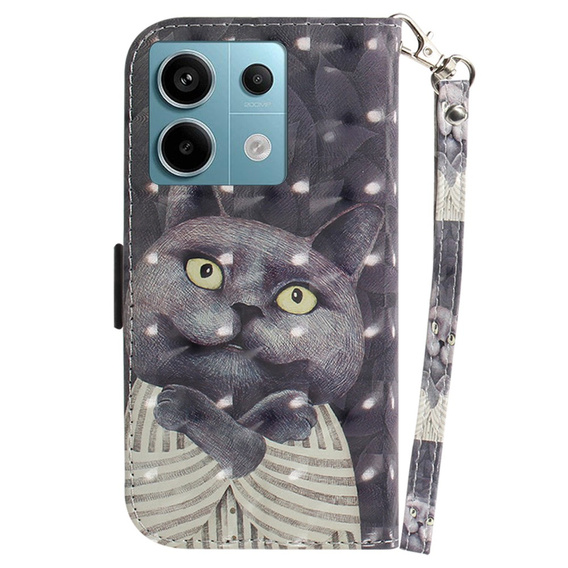 Etui z klapką do Xiaomi Redmi Note 13 Pro 5G, Wallet, Cat szare