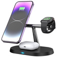 Maxlife 3w1 Bezprzewodowa ładowarka indukcyjna z MagSafe do iPhone Apple Watch AirPods, czarna