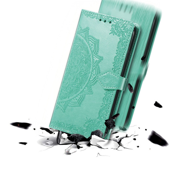 Etui z klapką do Motorola Edge 60 / 60 Fusion, Mandala, zielone