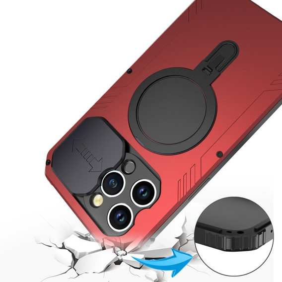 Etui do iPhone 15 Pro Max, DefenderMag, czerwone