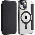 Etui z klapką do iPhone 15, RFID Wallet MagSafe z ochroną aparatu, czarne