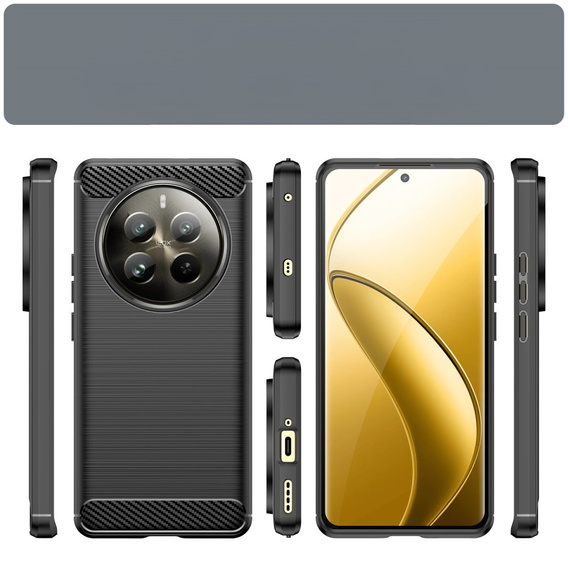 Etui do Realme 12+ Plus 5G, Carbon, czarne