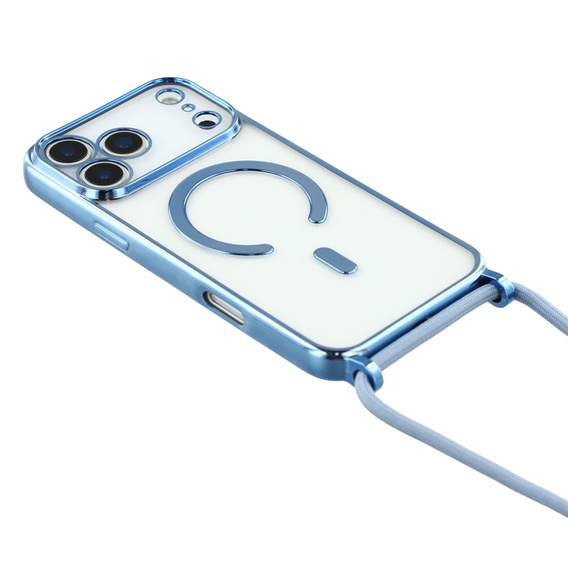 Etui do iPhone 17 Pro, Electro MagSafe, niebieskie + Smycz