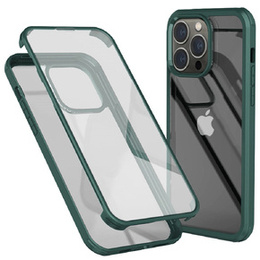 Etui ze szkłem hartowanym i ramką TPU do iPhone 14 Pro Max, zielone