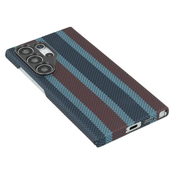 Etui do Samsung Galaxy S24 Ultra, Aramid Fiber Slim Case, do MagSafe, niebieskie / czerwone
