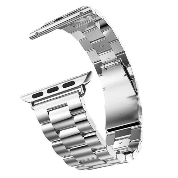 Bransoleta do Apple Watch 1/2/3/4/5/6/7/8/9/10/11/SE Ultra 1/2/3 42/44/45/46/49mm, Srebrna