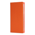 Etui z klapką do iPhone 17 Pro Max, Litchi Skin Grain, pomarańczowe
