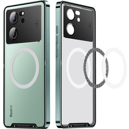 Etui z ochroną aparatu do Xiaomi 13T / 13T Pro, CamShield MagSafe, przezroczyste / zielone