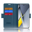 Etui do Xiaomi Poco F8 Pro, ERBORD Glossy Litchi, portfel z klapką, niebieskie