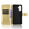 Etui z klapką do Samsung Galaxy A36 5G, Crazy Horse Wallet, złote