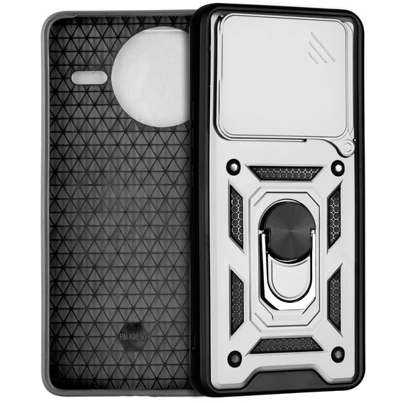 Etui pancerne do Xiaomi Poco F7 Pro, CamShield Slide, srebrne
