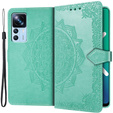 Etui z klapką do Xiaomi 12T / 12T Pro, Mandala, zielone