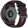 Pasek silikonowy do Garmin Instinct 3 Solar / Instinct 3 AMOLED 45mm – sportowy, czarno-czerwony