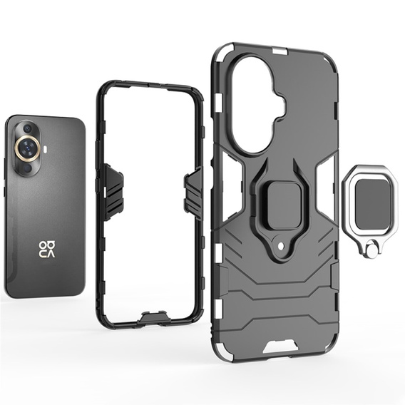 Etui do Huawei Nova 11 Pro, Kickstand Ring, czarne