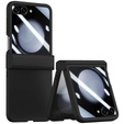 Etui do Samsung Galaxy Z Flip7 FE / Z Flip6, Ring Holder, ze szkłem, czarne