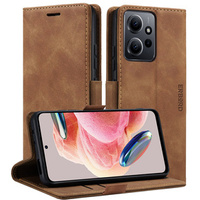 Etui do Xiaomi Redmi Note 12 5G / Poco X5 5G, ERBORD Vintage portfel z klapką, brązowe