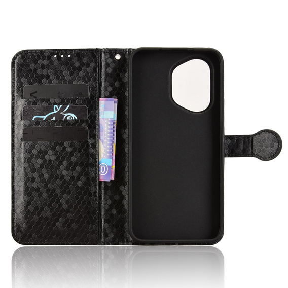Etui z klapką do Honor 400 5G, Wallet Rhombus, czarne