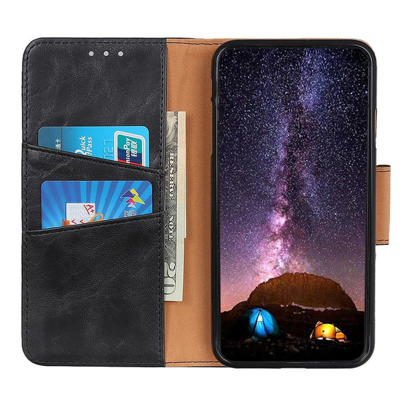 Skórzane Etui Wallet do Samsung Galaxy A20E - Black