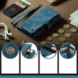Etui CASEME do Samsung Galaxy A56 5G, Leather Wallet Cash and Card Slots, z paskiem, niebieskie