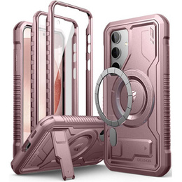 Etui pancerne do Samsung Galaxy S24, Dexnor Full Body MagSafe, różowe