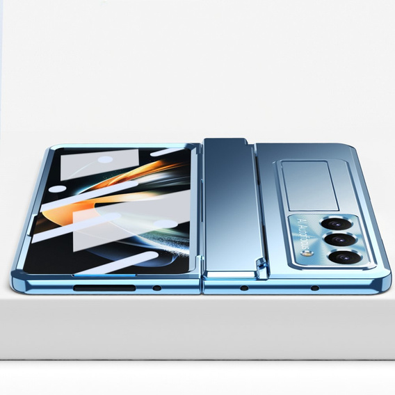 Etui ochronne PC z podstawką i ochroną zawiasu do Samsung Galaxy Z Fold6 5G – niebieskie