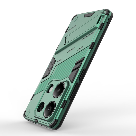 Etui do Xiaomi Redmi Note 13 Pro 4G / Xiaomi Redmi Note 14S / Xiaomi Poco M6 Pro 4G, Military kickstand, zielone