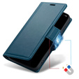 Etui do Samsung Galaxy A16, ERBORD Glossy Litchi, portfel z klapką, niebieskie