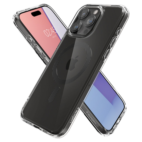 Etui Spigen do iPhone 15 Pro Max, Ultra Hybrid Mag MagSafe, Carbon Fiber, Przezroczyste
