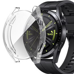 2w1 Etui z osłoną na ekran do Huawei Watch GT 3 46mm, Przezroczysty