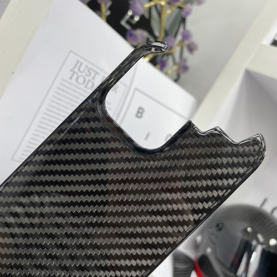 Etui do iPhone 15 Pro Max, karbonowe Carbon Fiber, czarne