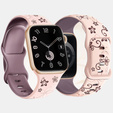 3x Pasek Silikonowy do Apple Watch 1/2/3/4/5/6/7/8/9/10/11/SE Ultra 1/2/3 42/44/45/46/49mm kwiatki beżowy/różowy/czarny